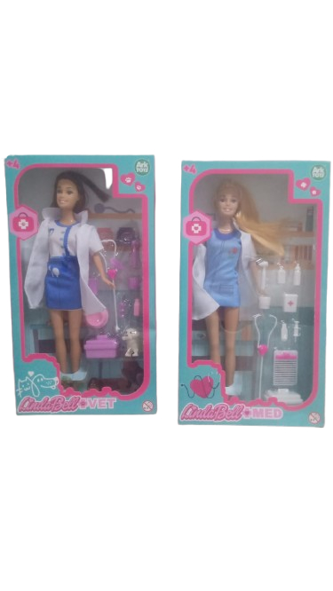 BONECA LINDA BELL C/ACESSORIOS PROFISSOES 